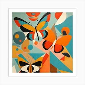 Butterflies Abstract Painting 3 Art Print