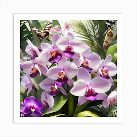 Orchids In The Garden Art Print