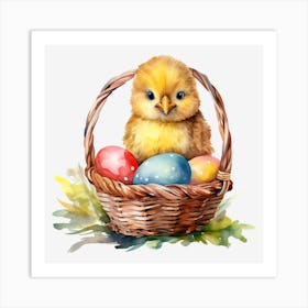 Easter Chick In Basket 5 Art Print