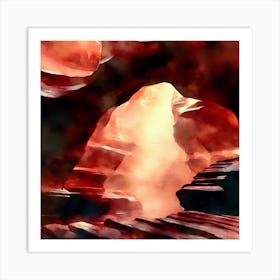 Antelope Canyon Watercolor Painting 1 Art Print