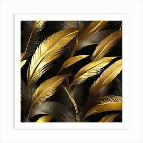 Gold Feathers 8 Art Print