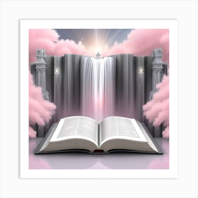 Open Book With Waterfall 2 Art Print