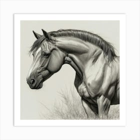 Horse In The Grass Art Print