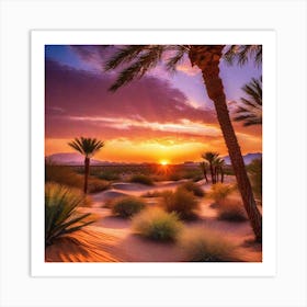 Sunset In The Desert 5 Art Print