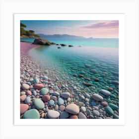 Mar visto desde la costa Art Print