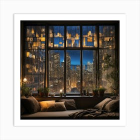 City View From A Window Art Print