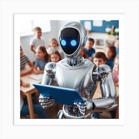 Robot In A Classroom Art Print