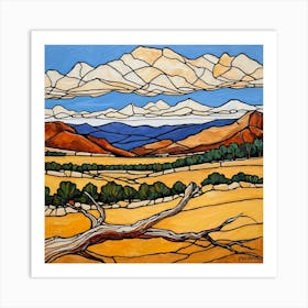 Landscape With Mountains 1 Art Print