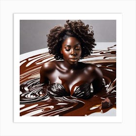 Black Woman In Chocolate 1 Art Print