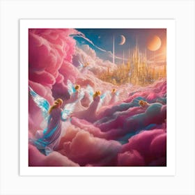 Angels In The Clouds 2 Art Print