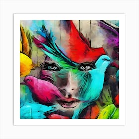 Colorful Birds 1 Art Print