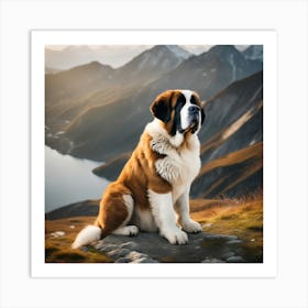 St Bernard Dog 14 Art Print