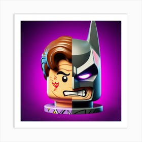 Two Face from Batman in Lego style Art Print