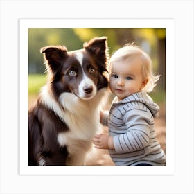 Child With A Dog Art Print