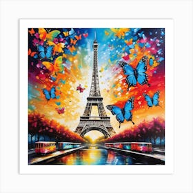 Paris With Butterflies 151 Art Print