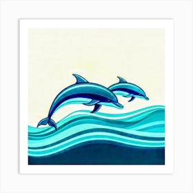 Dolphins In The Sea 1 Art Print