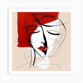 Woman In Red Hat Art Print