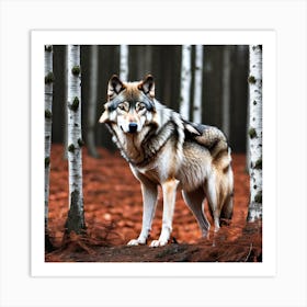 Wolf In The Woods 17 Art Print