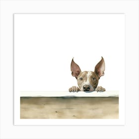 Dog Peeking Over The Fence Art Print