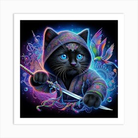 Samurai Cat 1 Art Print