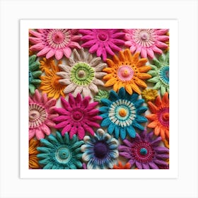 Crocheted Flowers Art Print