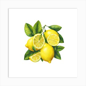 Citrus Spark, Lemon Art Art Print