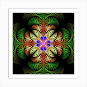 Fractal Abstract Flower Floral Art Print