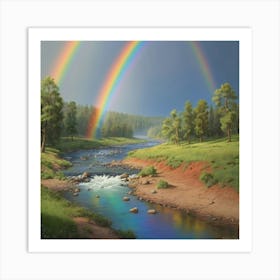 Rainbow Over The River Art Print 0 Art Print