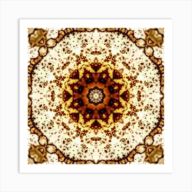 Coffee Symmetrical Pattern And Texture 1 Art Print