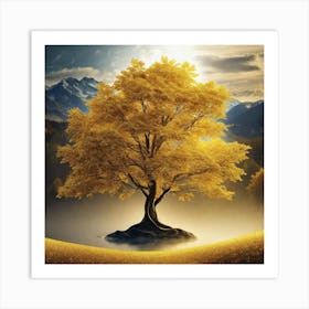 Golden Tree 2 Art Print