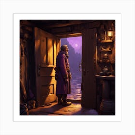 Old Man In The Doorway Art Print