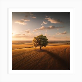 Lone Tree In The Field Art Print