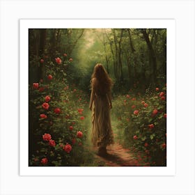 A Path Of Roses Art Print