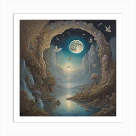 'Moonlight Cave' Art Print