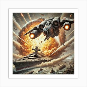 Titanclaw Bomber Obliterating Enemy Capital Ships Iron Commonwealth Art Print