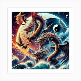 Dragons In The Sky 1 Art Print