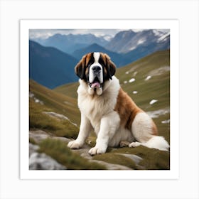 St Bernard Dog 103 Art Print