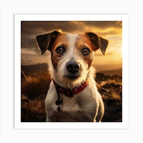 Sunset Dog Art Print