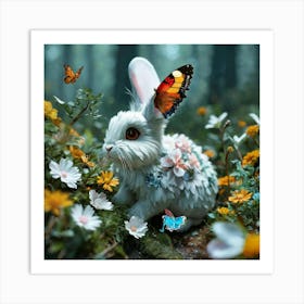 Butterfly Bunny Art Print