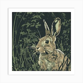 Rabbit In The Grass Art Print