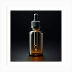 Glass Bottle Isolated On Black Art Print