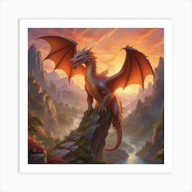 Dragon In The Sunset Art Print