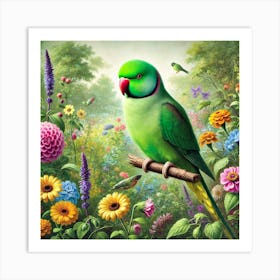 Parrot In The Garden Art Print