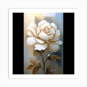 White Rose Painting 1 Art Print