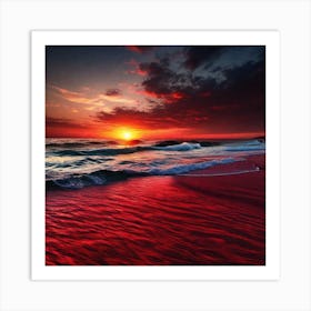 Sunset On The Beach 506 Art Print