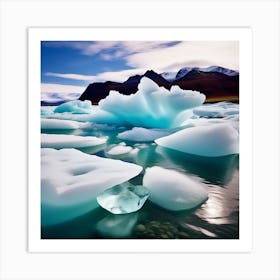 Icebergs In The Water 19 Art Print