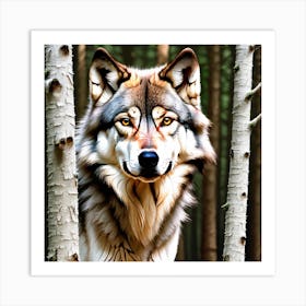 Wolf In The Woods 18 Art Print
