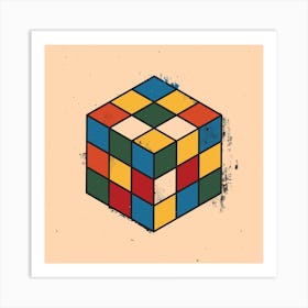 Rubiks Cube Square Art Print