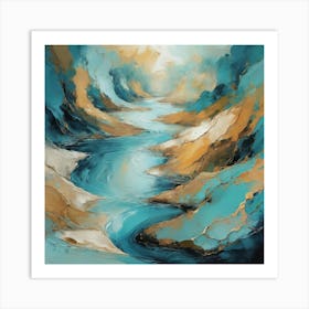 Abstract Painting River Art Print 1 Art Print