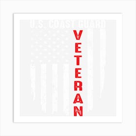 Us Coast Guard Veteran Uscg American Flag Art Print